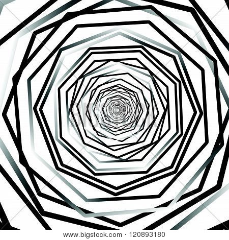 Abstract Background With Random Rotating Octagon Shapes