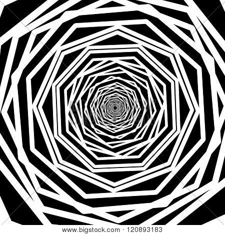 Abstract Background With Random Rotating Octagon Shapes