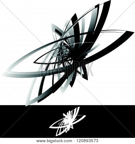 Abstract Geometric, Artistic Element With Random Overlapping Shapes