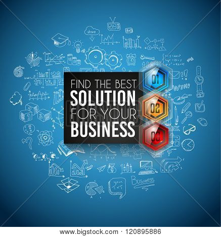 Clean Infographic Layout Template for data and information analysis with a number of solutions available. Ideal for product presentation, item ranking, ideas evaluation and so on.