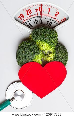 Weighting scale with briccoli and sthetoscope
