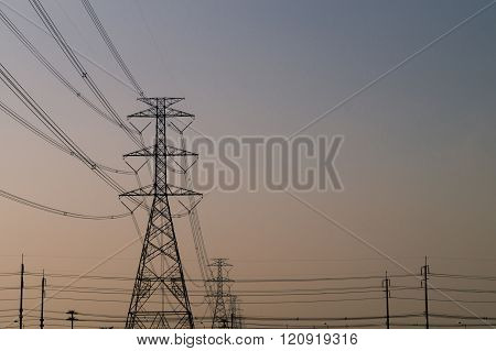 Electricity pylons .