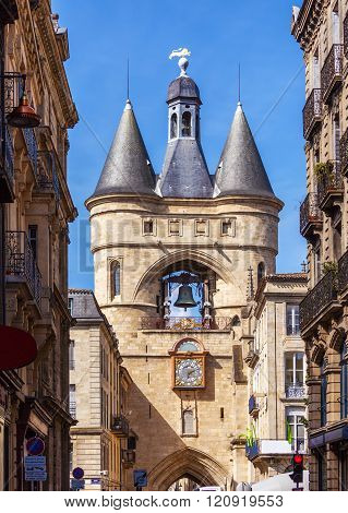 Grosse Closhe Bell Tower Ancient Clock, Bordeaux