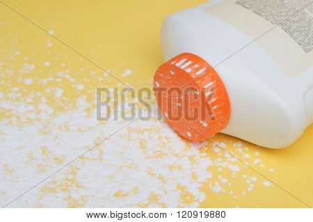 Baby talcum powder container on white background