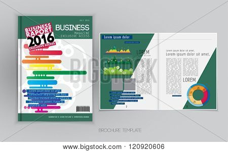 Business broschure layout, vector