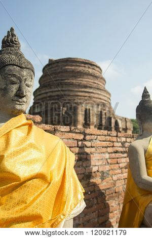 Asia Thailand Ayuthaya Wat Yai Chai Mongkhon