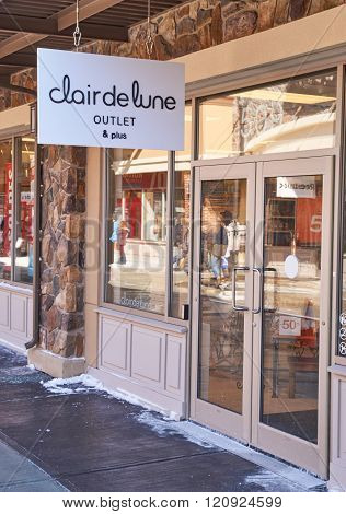 MONTREAL CANADA - MARCH 6 2016 - Clair de Lune outlet in Premium Outlets Montreal. The Premium Outlets is the second Premium Outlet Center in Canada located in Mirabel Quebec.