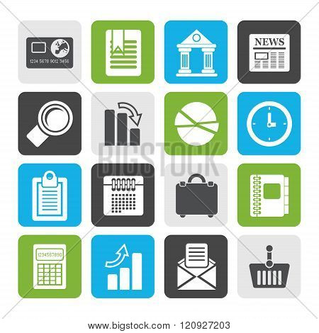 Flat Business and Office Realistic Internet Icons