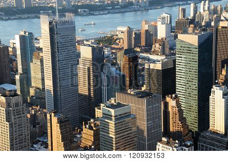high angle view of New York skycrapers