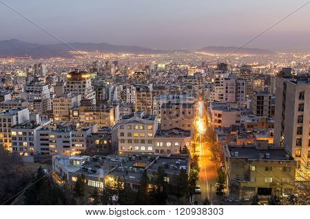 Tehran at night, Tehran, Iran