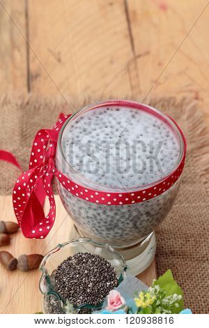 Chia Seeds With Milk For Health Delicious.