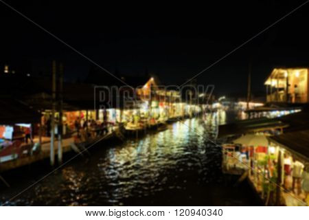 Blurry night life at Amphawa cannal