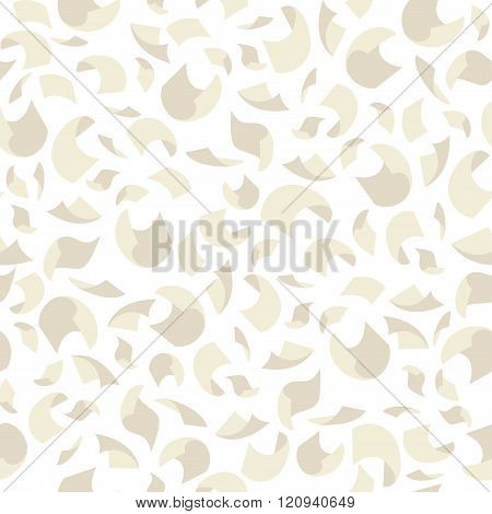 Brown flying papers seamless pattern on white background