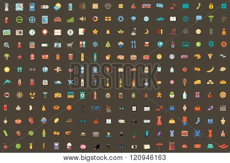 216 Icons On Different Subjects.