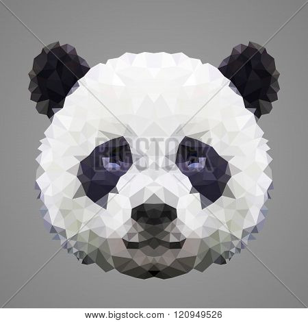 Panda low poly portrait