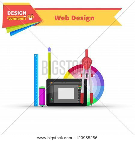 Web Design Graphic Tablet and Tool