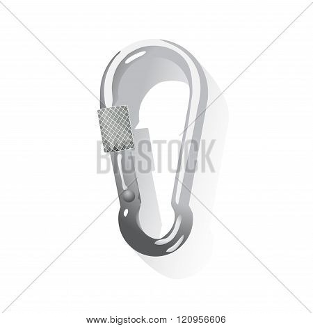 aluminium carabiner on white