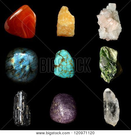 Set Of Various Mineral Rocks And Stones