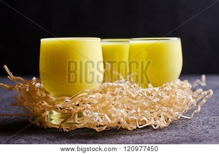 Yellow Liquid In A Glass