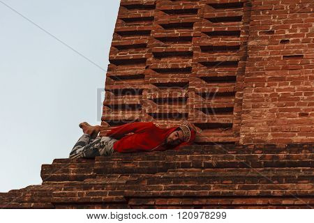 Myamar temple in morning at Bagan old town