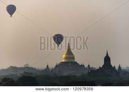 Myamar temple in morning at Bagan old town