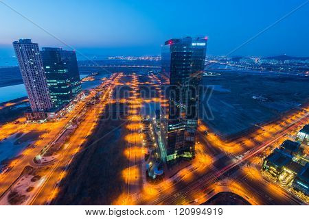 Centralpark At Night Incheon, South Korea...