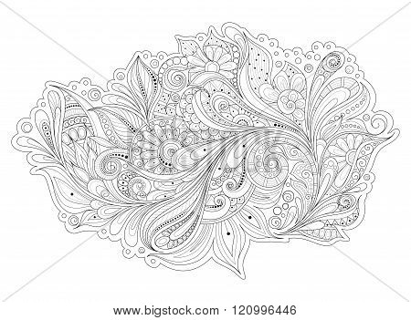 Vector Monochrome Floral Background