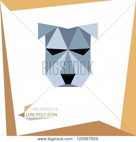 low poly animal icon. vector dog