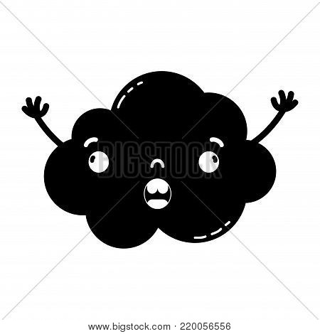 Contour Surprised And Cute Cloud Kawaii Weather With Arms