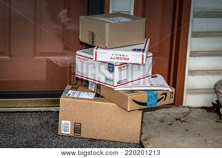 Two Amazon Prime Delivery Brown Boxes