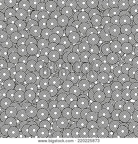 A pattern consisting of circles. Vector illustration. Black and White Background