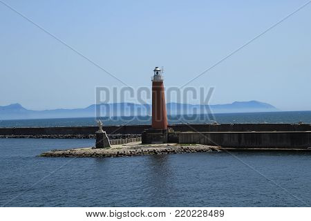 Lighthouse In A Port In Naples, Italy
