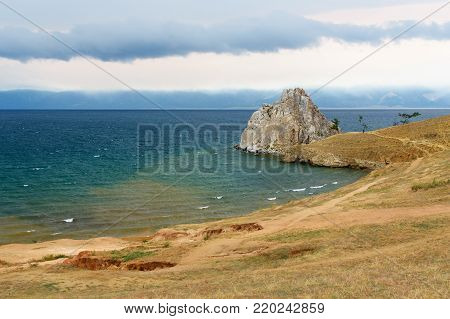 View Of Shaman Rock. Lake Baikal. Olkhon Island. Russia