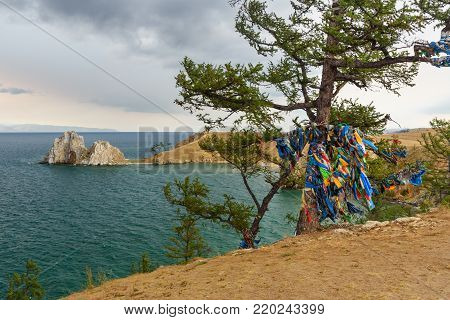 View Of Shaman Rock. Lake Baikal. Olkhon Island. Russia