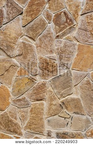 Decorative Modern Stone Wall Of Chipped Stone For Background