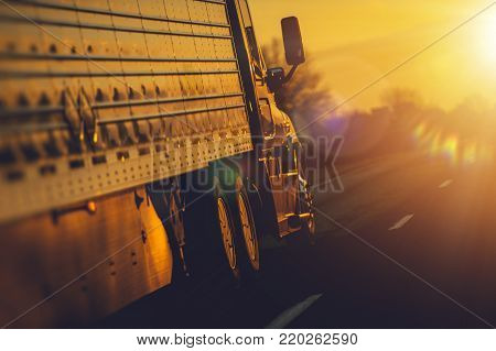 Semi Truck Shipping Destination. Freight and Logistics Concept.