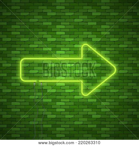 Neon Arrow Sign. Electric light arrow. Stock vector