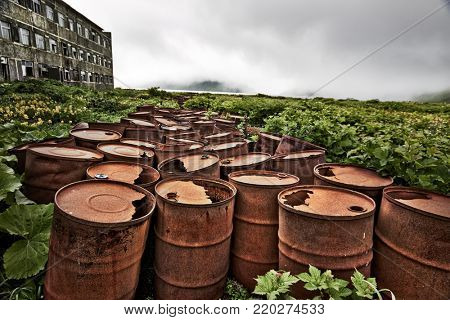 Kuril, Simushir Island. Ghost-town Kraternyi. The abandoned military base of the Soviet Navy
