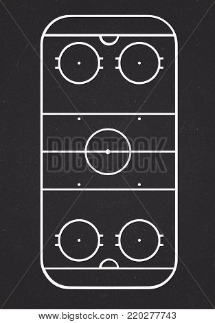 Vertical Ice Hockey Court Line On White Background