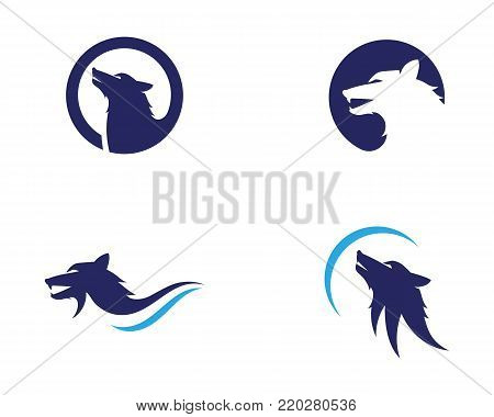 wolf logo template vector