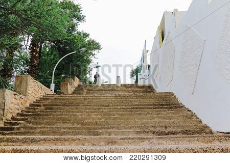Street In A Summer Day In Agadir City. North Africa