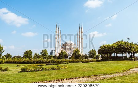 Summer view to Turkey Adana Sabanci Central Mosque