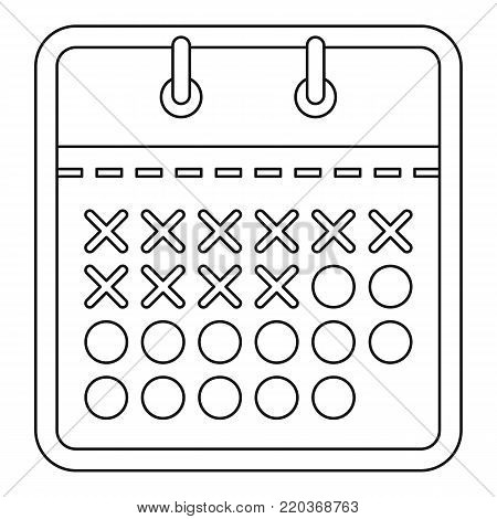 Mark calendar icon. Outline illustration of mark calendarvector icon for web