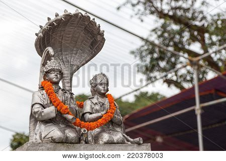 Royal couple in the Bindyabasini Mandir, Pokhara, Nepal
