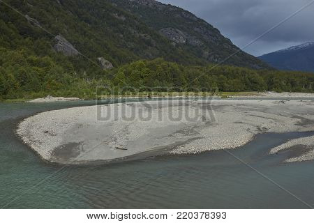 Rio Cochrane as it passes beneath the Carretera Austral in northern Patagonia, Chile