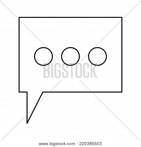 dialogue box with tail and three suspension points in monochrome silhouette vector illustration