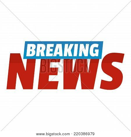 Breaking live news icon. Flat illustration of breaking live news vector icon for web.