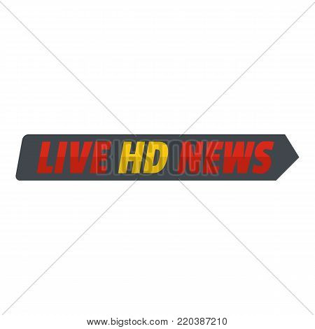 Live hd news icon. Flat illustration of live hd news vector icon for web.