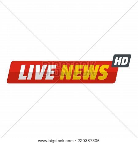 Live new with hd icon. Flat illustration of live new with hd vector icon for web.