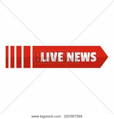 Live news arrow icon. Flat illustration of live news arrow vector icon for web.